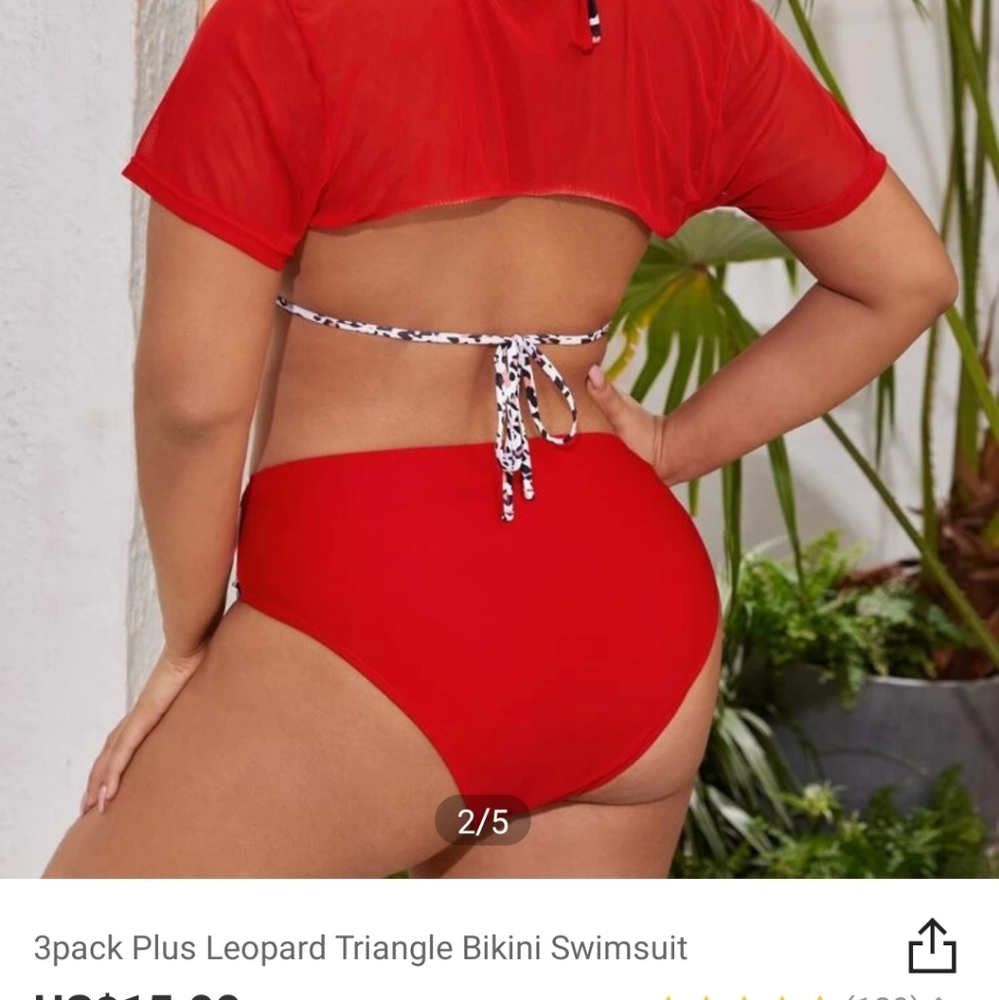 Red leopard bikini - Picture 3 of 4